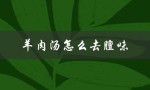 羊肉汤怎么去膻味（如何去除羊肉汤的膻味和骚味）