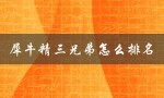 犀牛精三兄弟怎么排名（犀牛精三兄弟是谁）
