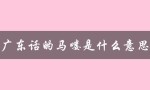 广东话的马喽是什么意思（广东话中水马指的是什么）