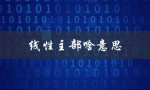 线性主部啥意思（线性意味着什么）