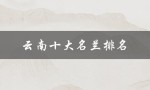 云南十大名兰排名（云南旅行社排名前十）