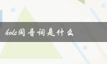 hole同音词是什么（掘）
