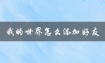 我的世界怎么添加好友（网易版我的世界怎样添加好友）