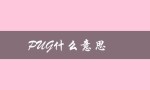 PUG什么意思（pug是什么意思）