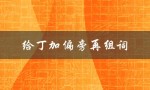 给丁加偏旁再组词（丁加偏旁再组词的教材属于哪个年级）