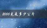 2000克是多少公斤（电子秤2000克是几公斤）