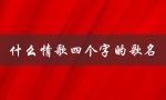 什么情歌四个字的歌名（情歌四字歌名男女对唱是哪首）