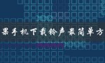 苹果手机下载铃声最简单方法（苹果手机下载铃声用啥）