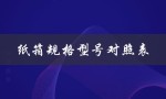 纸箱规格型号对照表（螺栓规格型号对照表是什么）