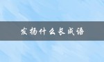 发扬什么长成语（什么是什么短什么长成语）