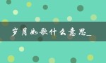 岁月如歌什么意思_（岁月如梭还是岁月如歌）