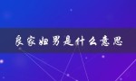 良家妇男是什么意思（解释和历史背景）