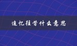 追忆往昔什么意思（追忆往昔的意义是什么）