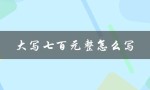 大写七百元整怎么写（如何写大写七百元整字）