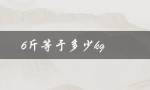6斤等于多少kg（6.6斤等于几kg）