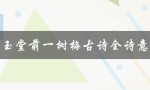 白玉堂前一树梅古诗全诗意思（白玉堂前一树梅是什么）