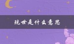 现世是什么意思（现世宝的含义是什么）